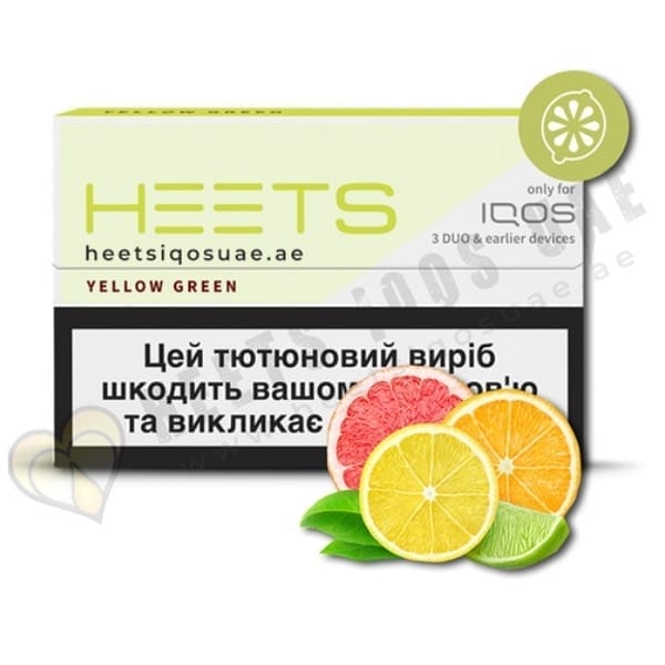 Heets Yellow Green Selection for IQOS – citrus menthol flavor in UAE